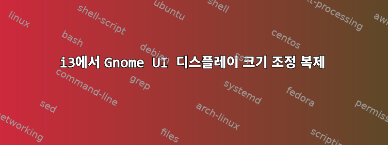 i3에서 Gnome UI 디스플레이 크기 조정 복제