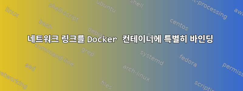 네트워크 링크를 Docker 컨테이너에 특별히 바인딩