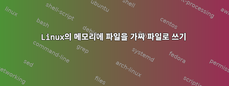 Linux의 메모리에 파일을 가짜 파일로 쓰기