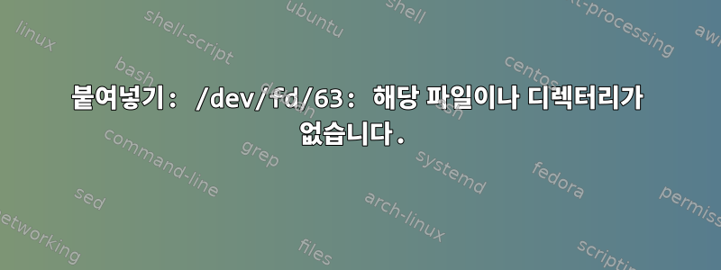 붙여넣기: /dev/fd/63: 해당 파일이나 디렉터리가 없습니다.