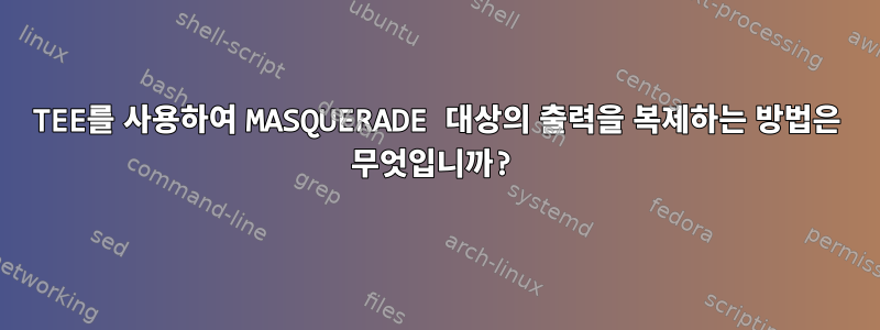 TEE를 사용하여 MASQUERADE 대상의 출력을 복제하는 방법은 무엇입니까?