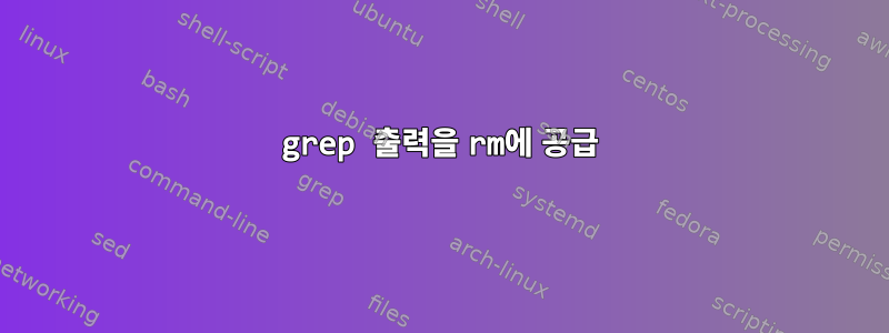 grep 출력을 rm에 공급