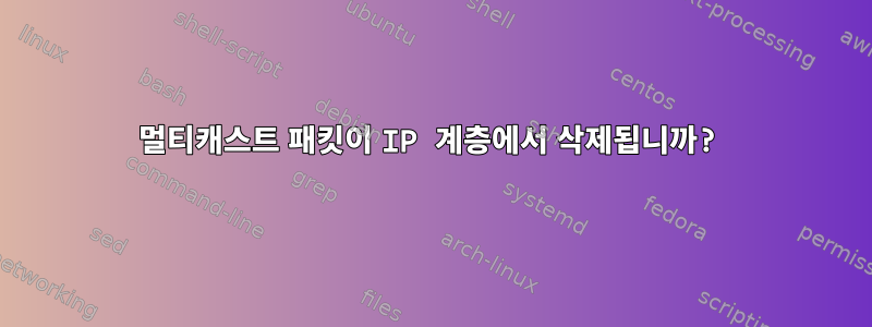 멀티캐스트 패킷이 IP 계층에서 삭제됩니까?