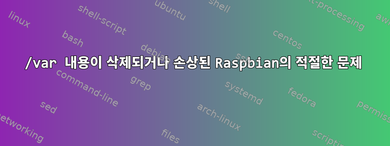 /var 내용이 삭제되거나 손상된 Raspbian의 적절한 문제