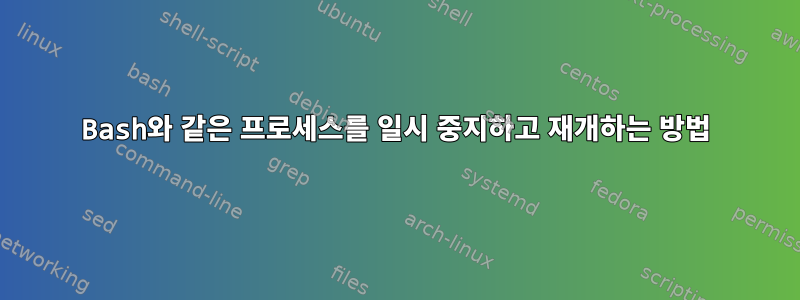 Bash와 같은 프로세스를 일시 중지하고 재개하는 방법