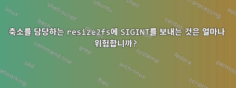 축소를 담당하는 resize2fs에 SIGINT를 보내는 것은 얼마나 위험합니까?