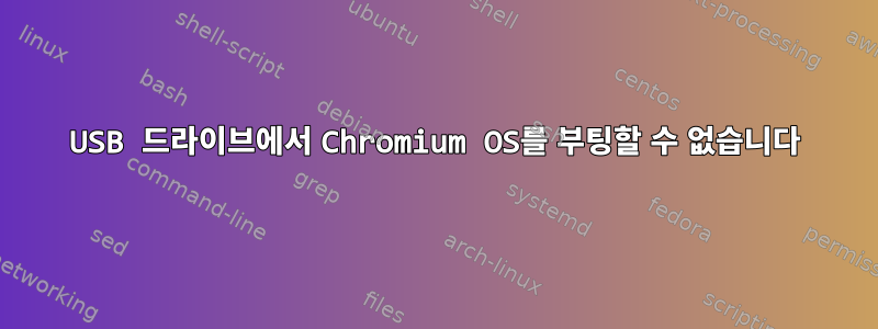 USB 드라이브에서 Chromium OS를 부팅할 수 없습니다