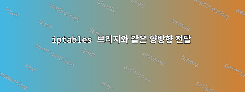 iptables 브리지와 같은 양방향 전달