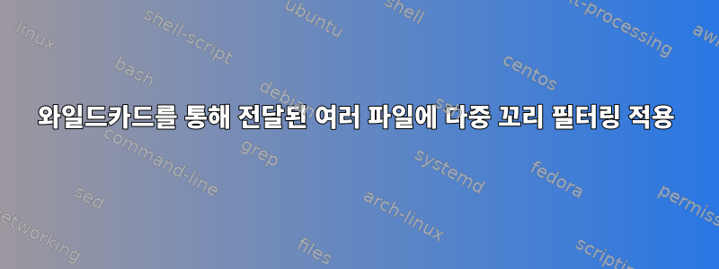 와일드카드를 통해 전달된 여러 파일에 다중 꼬리 필터링 적용