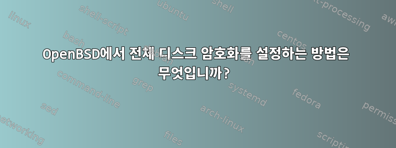 OpenBSD에서 전체 디스크 암호화를 설정하는 방법은 무엇입니까?