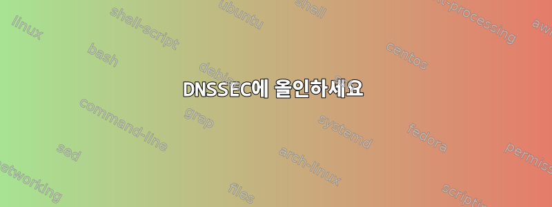 DNSSEC에 올인하세요