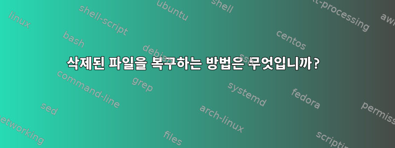 삭제된 파일을 복구하는 방법은 무엇입니까?