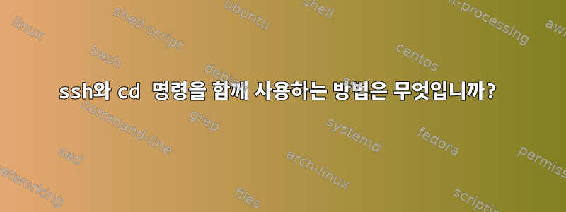 ssh와 cd 명령을 함께 사용하는 방법은 무엇입니까?