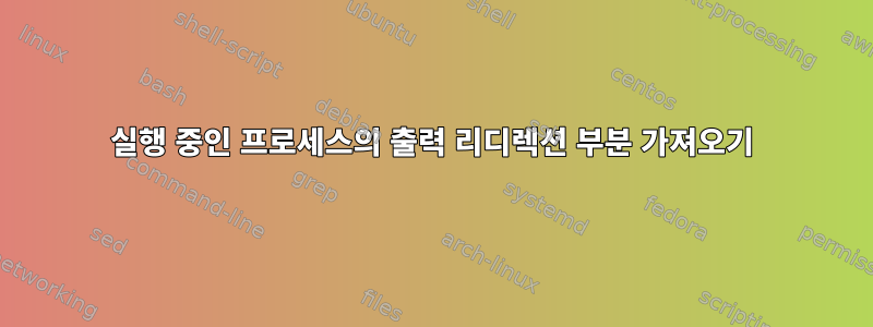 실행 중인 프로세스의 출력 리디렉션 부분 가져오기