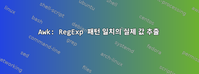 Awk: RegExp 패턴 일치의 실제 값 추출