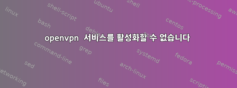 openvpn 서비스를 활성화할 수 없습니다