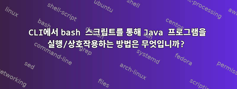 CLI에서 bash 스크립트를 통해 Java 프로그램을 실행/상호작용하는 방법은 무엇입니까?