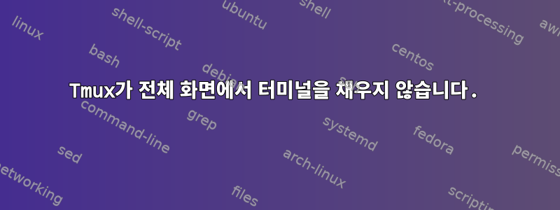 Tmux가 전체 화면에서 터미널을 채우지 않습니다.