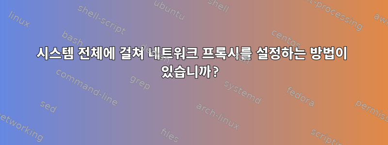 시스템 전체에 걸쳐 네트워크 프록시를 설정하는 방법이 있습니까?