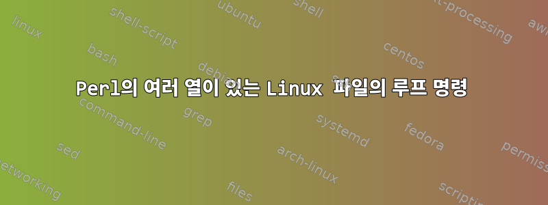 Perl의 여러 열이 있는 Linux 파일의 루프 명령