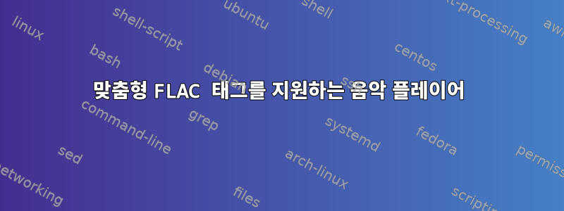 맞춤형 FLAC 태그를 지원하는 음악 플레이어