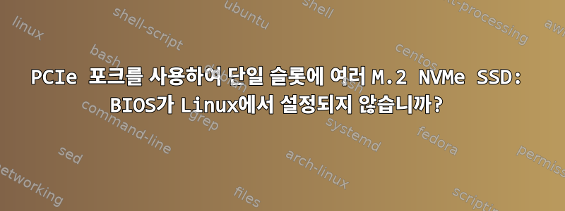 PCIe 포크를 사용하여 단일 슬롯에 여러 M.2 NVMe SSD: BIOS가 Linux에서 설정되지 않습니까?