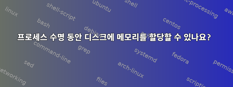 프로세스 수명 동안 디스크에 메모리를 할당할 수 있나요?