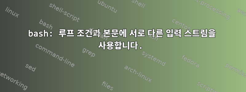 bash: 루프 조건과 본문에 서로 다른 입력 스트림을 사용합니다.