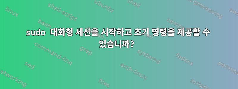 sudo 대화형 세션을 시작하고 초기 명령을 제공할 수 있습니까?