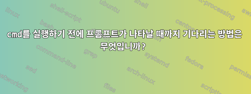 cmd를 실행하기 전에 프롬프트가 나타날 때까지 기다리는 방법은 무엇입니까?