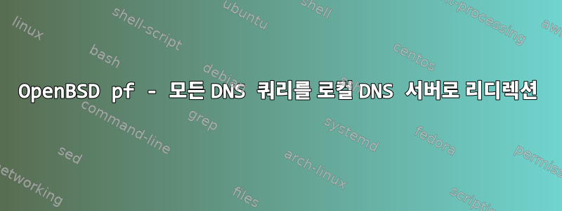 OpenBSD pf - 모든 DNS 쿼리를 로컬 DNS 서버로 리디렉션