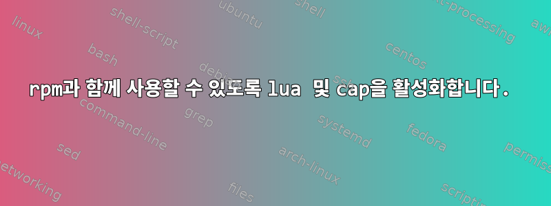 rpm과 함께 사용할 수 있도록 lua 및 cap을 활성화합니다.