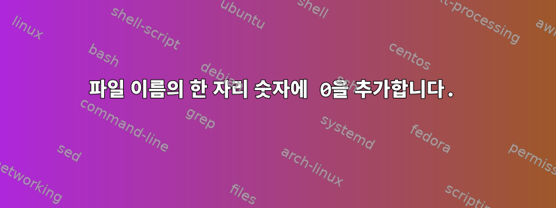 파일 이름의 한 자리 숫자에 0을 추가합니다.