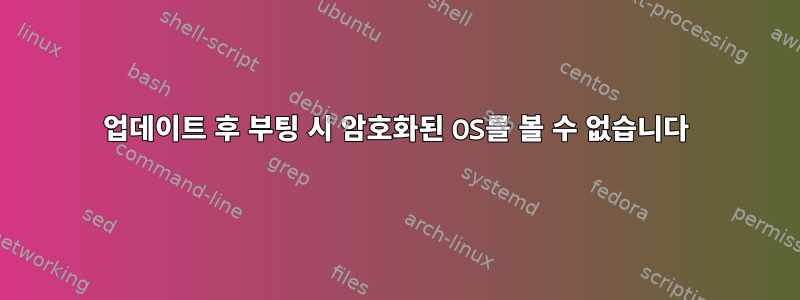 업데이트 후 부팅 시 암호화된 OS를 볼 수 없습니다