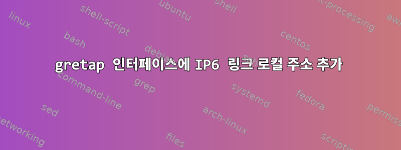 gretap 인터페이스에 IP6 링크 로컬 주소 추가