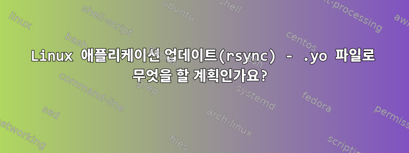 Linux 애플리케이션 업데이트(rsync) - .yo 파일로 무엇을 할 계획인가요?