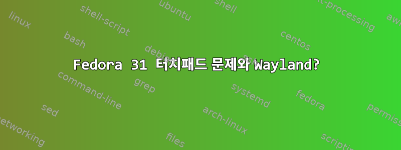 Fedora 31 터치패드 문제와 Wayland?