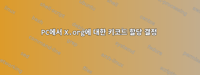 PC에서 X.org에 대한 키코드 할당 결정