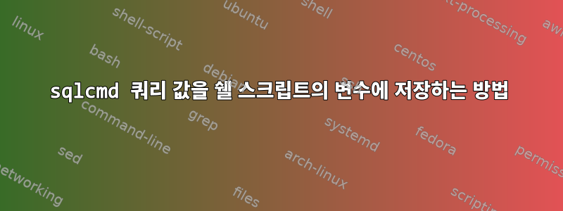 sqlcmd 쿼리 값을 쉘 스크립트의 변수에 저장하는 방법