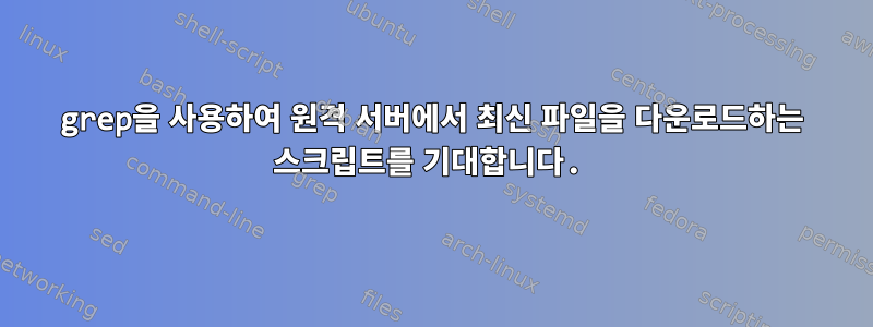 grep을 사용하여 원격 서버에서 최신 파일을 다운로드하는 스크립트를 기대합니다.