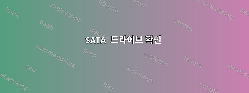 SATA 드라이브 확인