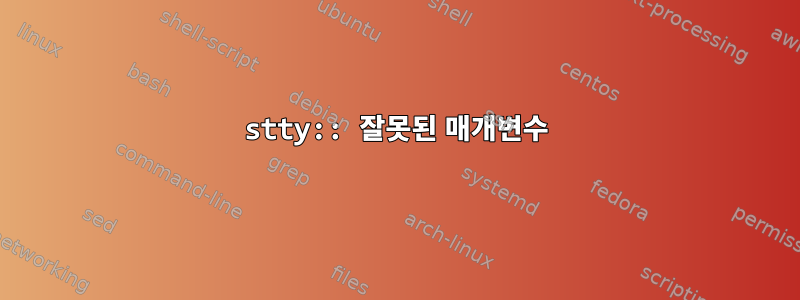 stty:: 잘못된 매개변수