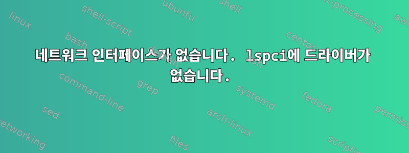 네트워크 인터페이스가 없습니다. lspci에 드라이버가 없습니다.