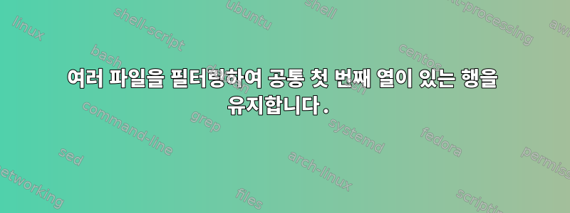 여러 파일을 필터링하여 공통 첫 번째 열이 있는 행을 유지합니다.