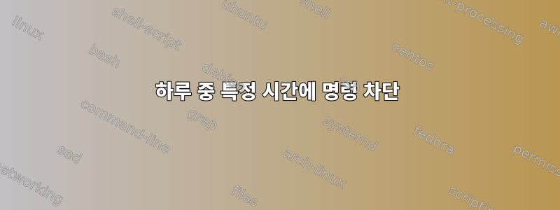 하루 중 특정 시간에 명령 차단