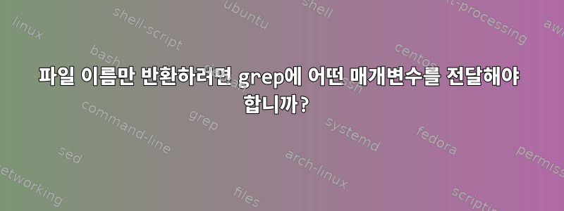 파일 이름만 반환하려면 grep에 어떤 매개변수를 전달해야 합니까?