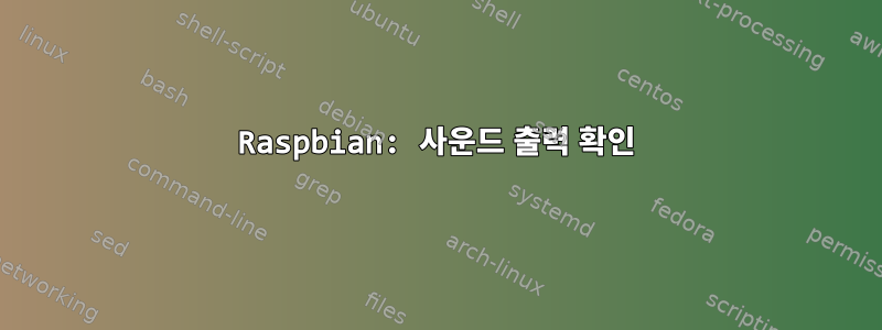 Raspbian: 사운드 출력 확인