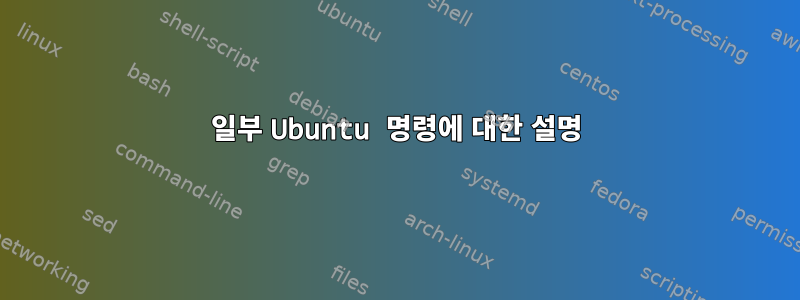 일부 Ubuntu 명령에 대한 설명