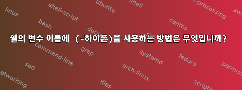 쉘의 변수 이름에 (-하이픈)을 사용하는 방법은 무엇입니까?