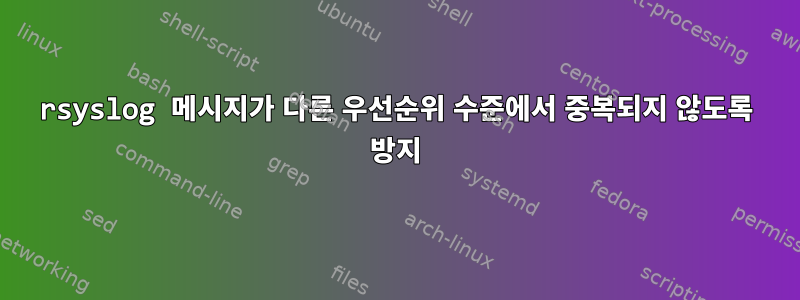 rsyslog 메시지가 다른 우선순위 수준에서 중복되지 않도록 방지